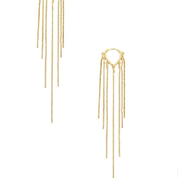 amber Sceats Jewelry - Amber Sceats Long Fringe Earrings in Gold, Size: OS